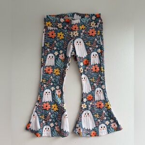 Kids Floral Ghost Print Bell Bottoms